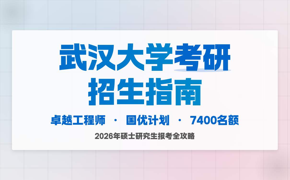 武汉大学 2026 硕士研究生招生章程：双一流超吸睛！(图1)
