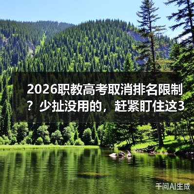 2026职教高考取消排名限制？少扯没用的，赶紧盯住这3条路（图2）