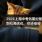 2026上海中考名额分配到校再优化，你还傻傻拼裸考？