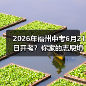 2026年福州中考6月21日开考？你家的志愿填对了吗？（图3）