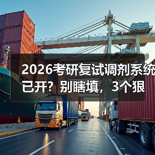 2026考研复试调剂系统已开？别瞎填，3个狠招捡漏（图1）