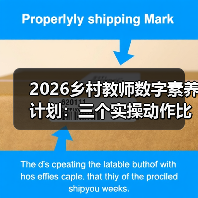2026乡村教师数字素养计划:三个实操动作比五年计划管用(图2) 2026乡村教师数字素养计划:三个实操动作比五年计划管用(图2)
