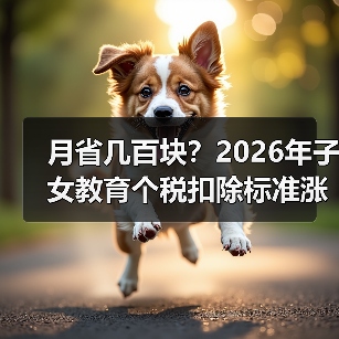 月省几百块？2026年子女教育个税扣除标准涨到2000元，我
